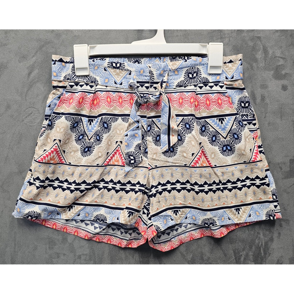 Old Navy XXL 16 Paperbag Waist Shorts Multicolor Tribal Print Rayon Pockets